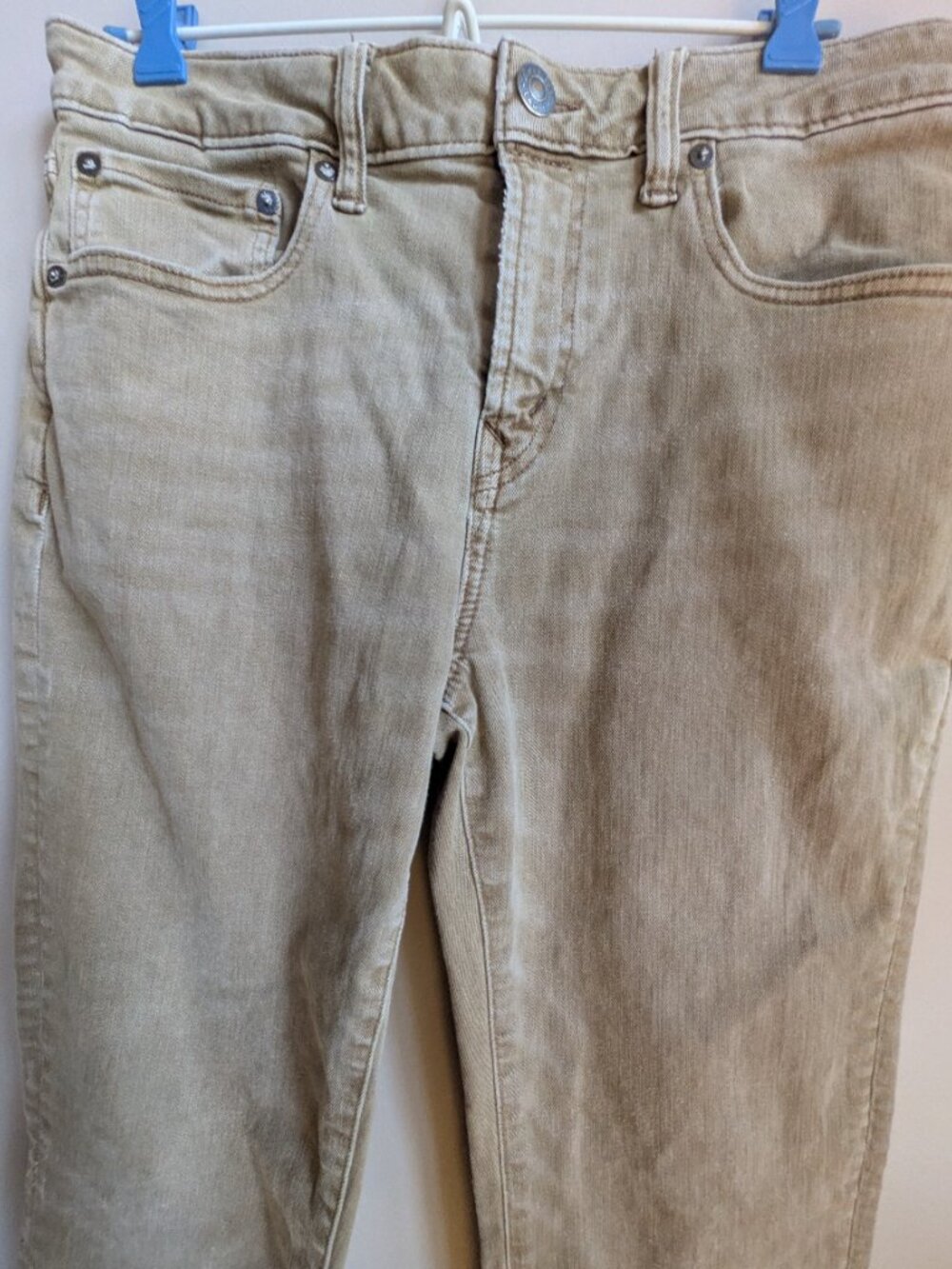 American eagle airflex tan size 32X34 jeans men athletic fit casual #752 - Picture 2 of 7